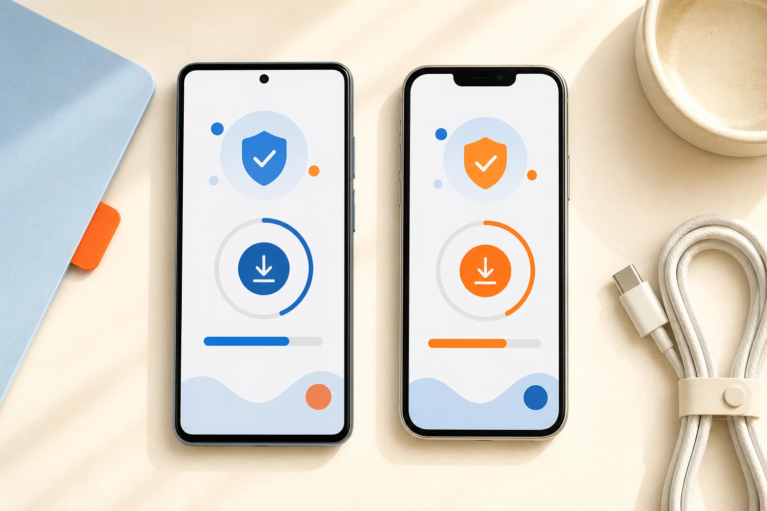 Panduan pemasangan pada peranti Android dan iPhone